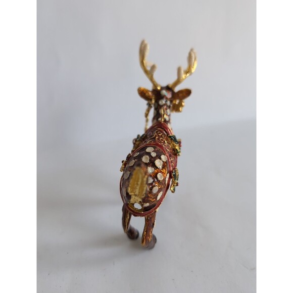 Cloissone Metal Reindeer Christmas Ornament Dasher Seybert - Picture 5 of 6